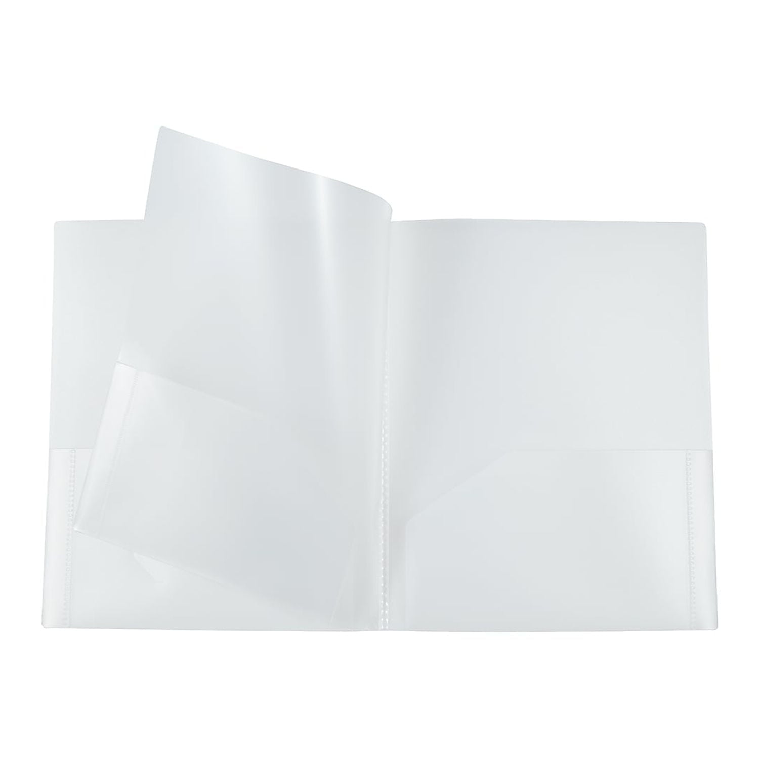 JAM Paper Heavy Duty Plastic Multi Pocket Folders, 4 Pocket Organizer, 9.5 x 11.625, Clear, 2/Pack