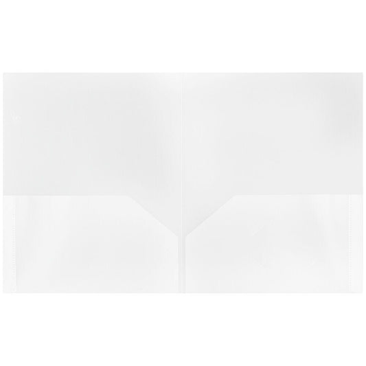 JAM Paper Plastic 2 Pocket POP Folders, School Folders, Clear, Bulk 144/Box