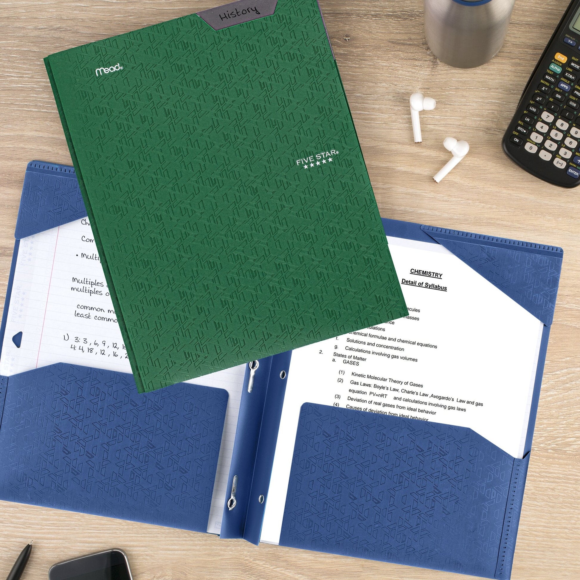 Mead Pocket and Prong Folder 9-5/16"Wx11-5/8"H 6/PK Assorted 38048