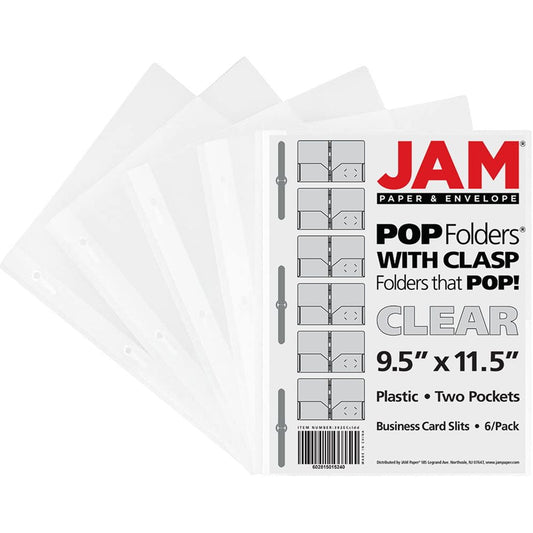 JAM Paper Matte Two Pocket Folders, Baby Blue, 6/Pack