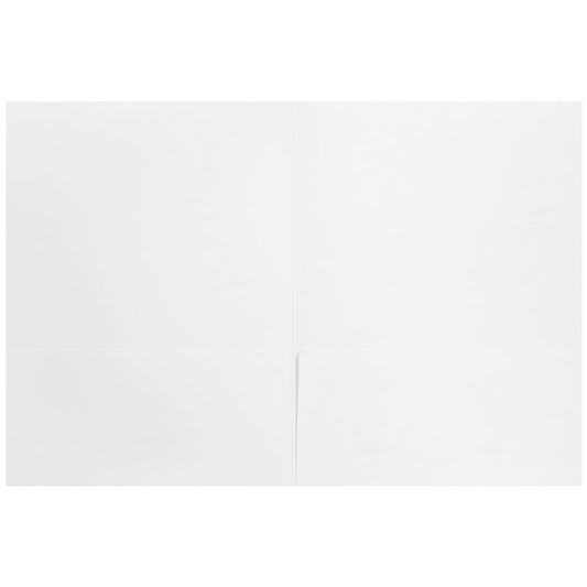 JAM Paper Matte Two Pocket Folders, White, 6 per Pack