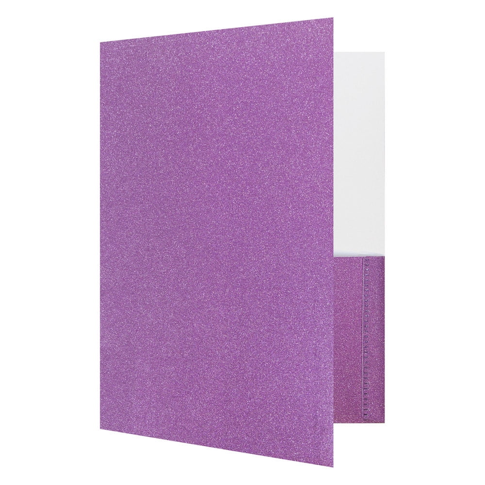 JAM Paper Glitter Two Pocket Folders, Assorted, 6/Pack
