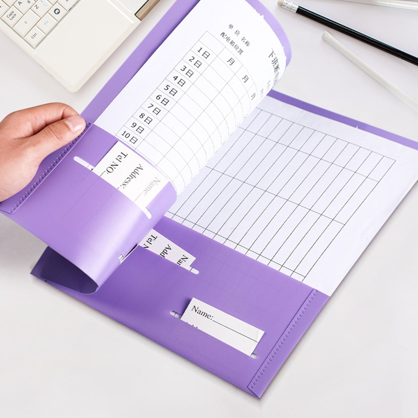 Lilixerw Folders with Pockets,Heavy Duty Pockets Folders with Business Slot,Fit Letter Size Documents Folders,for School Office Teacher