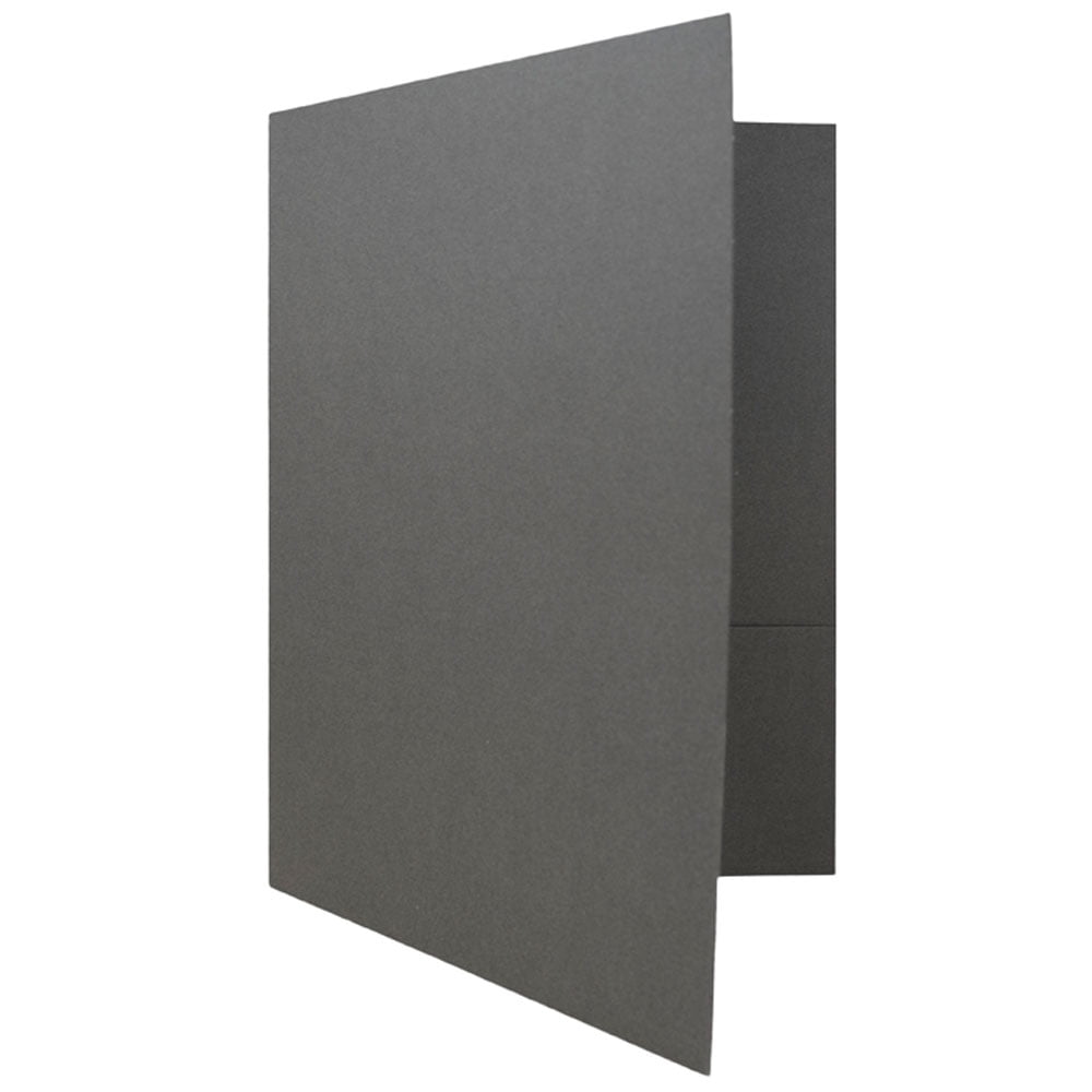 JAM Paper Two Pocket Textured Linen Business Folders, Gray, Bulk 100/Box