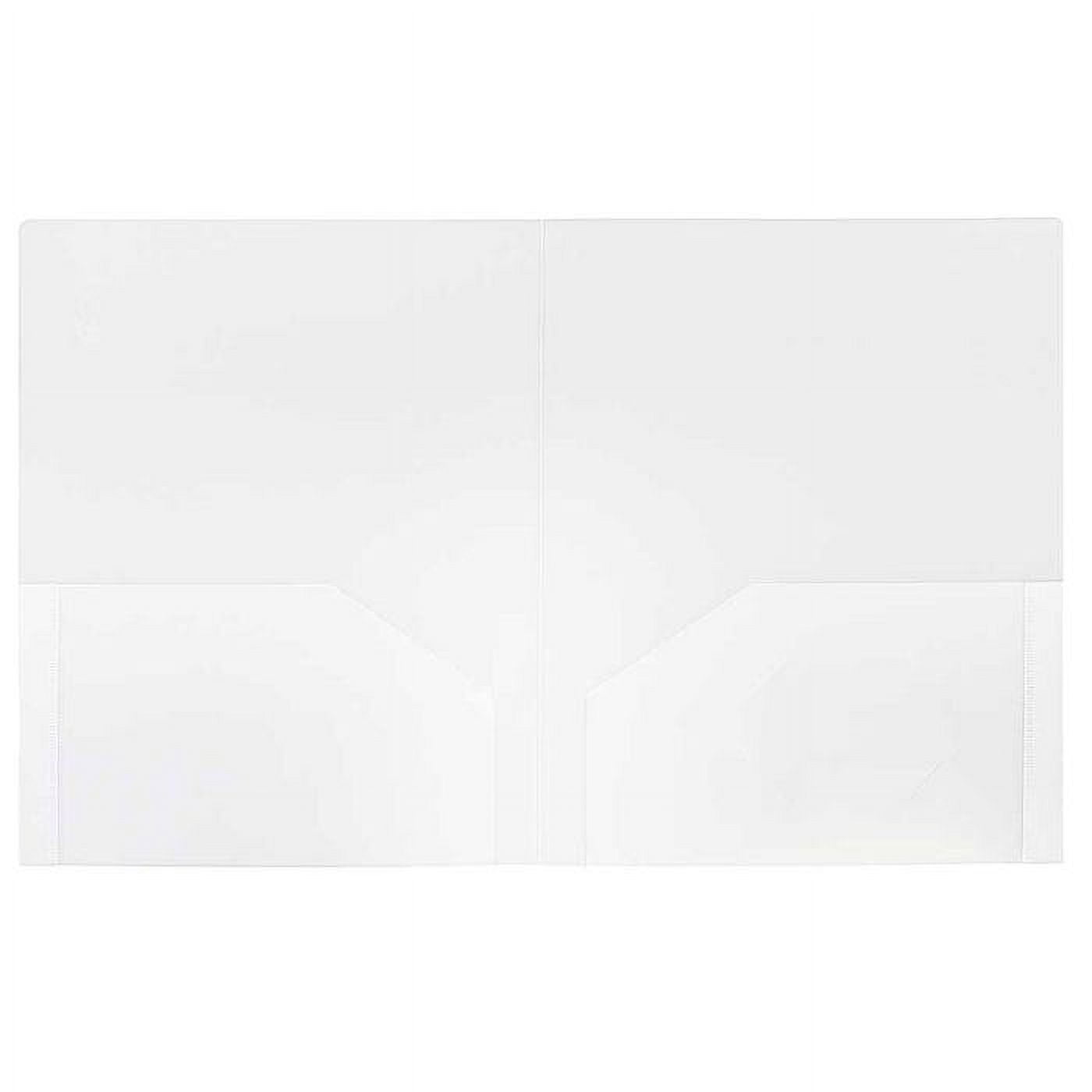 JAM Paper Plastic 2 Pocket Heavy Duty Folders, Clear, 9 x 12, 6 Pack