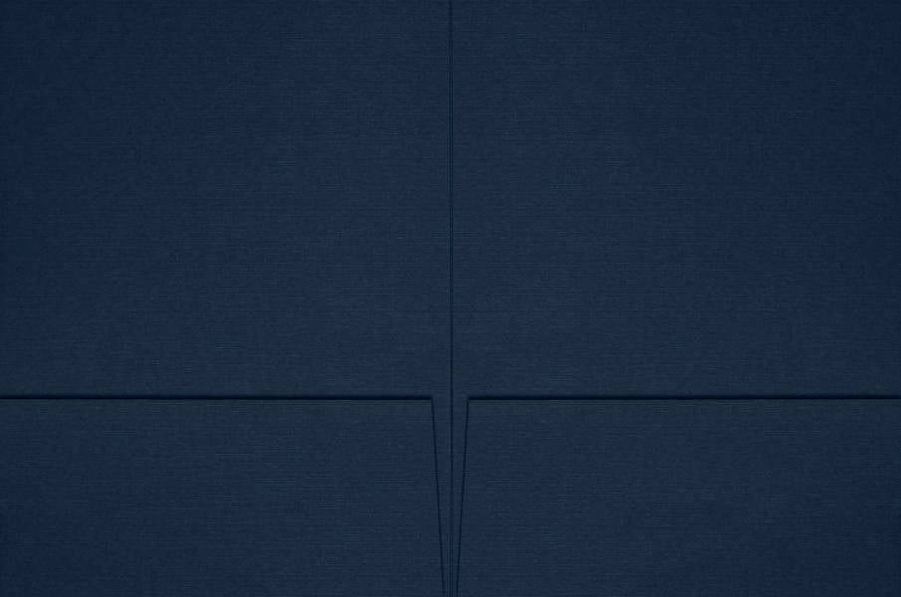 LUXPaper 6 x 9 Small Two Pocket Presentation Folders, Nautical Blue Linen, 25/Pack