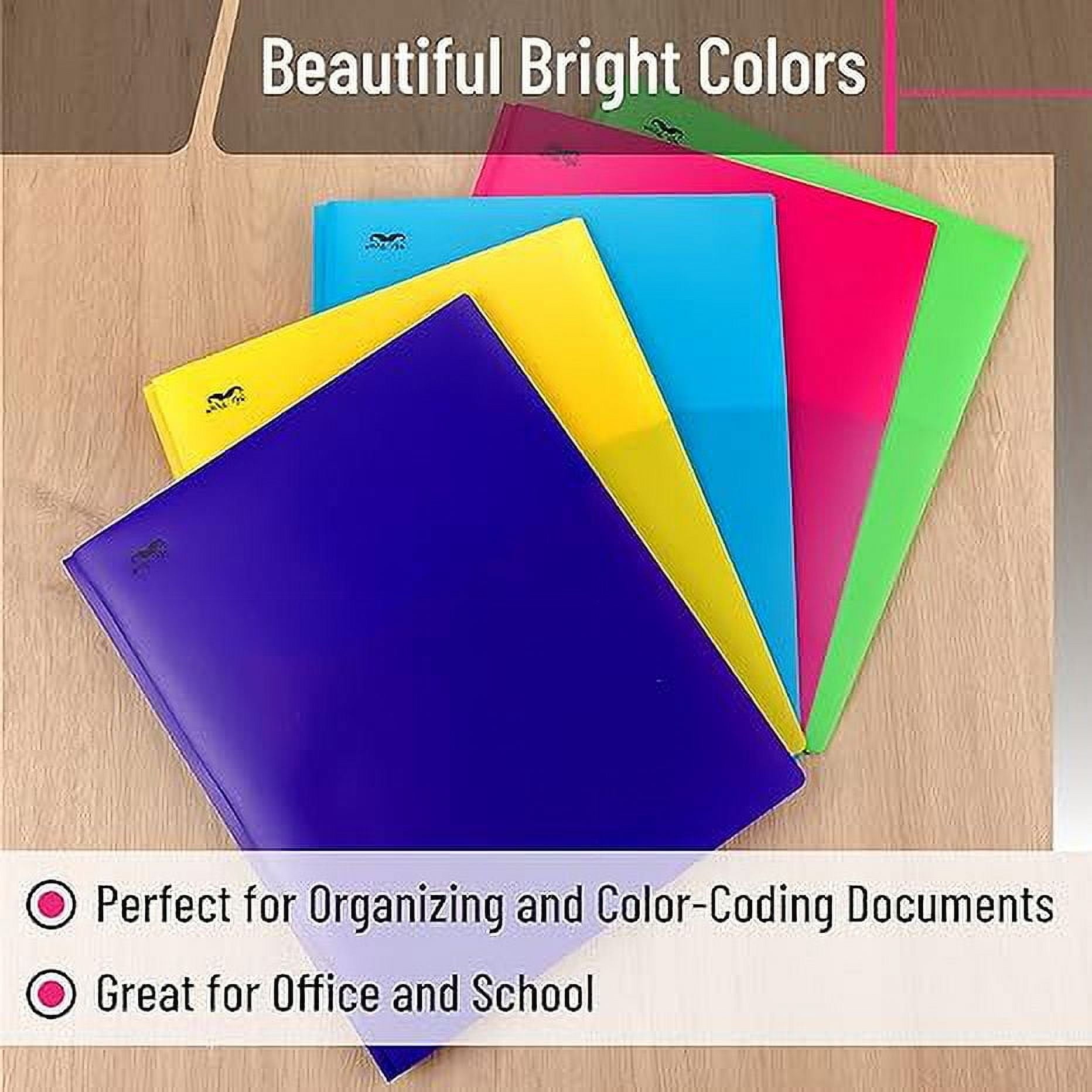 Miayilima Folders with Pockets and Prong with Fasteners 2 Pocket Folder 3 Prong Folders Plastic Black